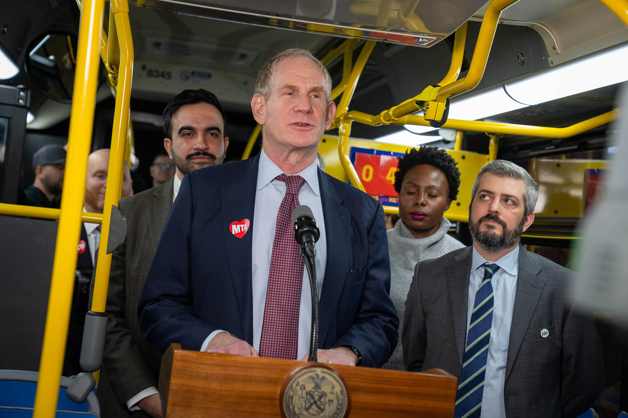 MTA Chairman Janno Lieber and Mayor Zohran Mamdani (left) announce a revived Streets Master Plan on Friday.