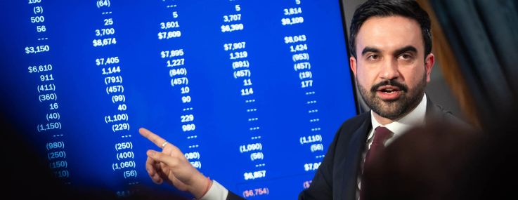 Mayor Zohran Mamdani speaks about the Fiscal Year 2027 Preliminary Budget at City Hall.