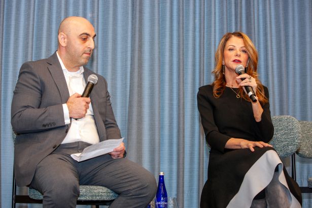 Zurab Moshashvili (left) speaks with Maryanne Gilmartin during the opening keynote at Commercial Observer's Multifamily Investment Forum.
