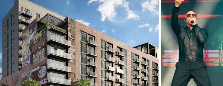 25 N.E. 28th St in in Miami’s Wynwood district and music star Pitbull.