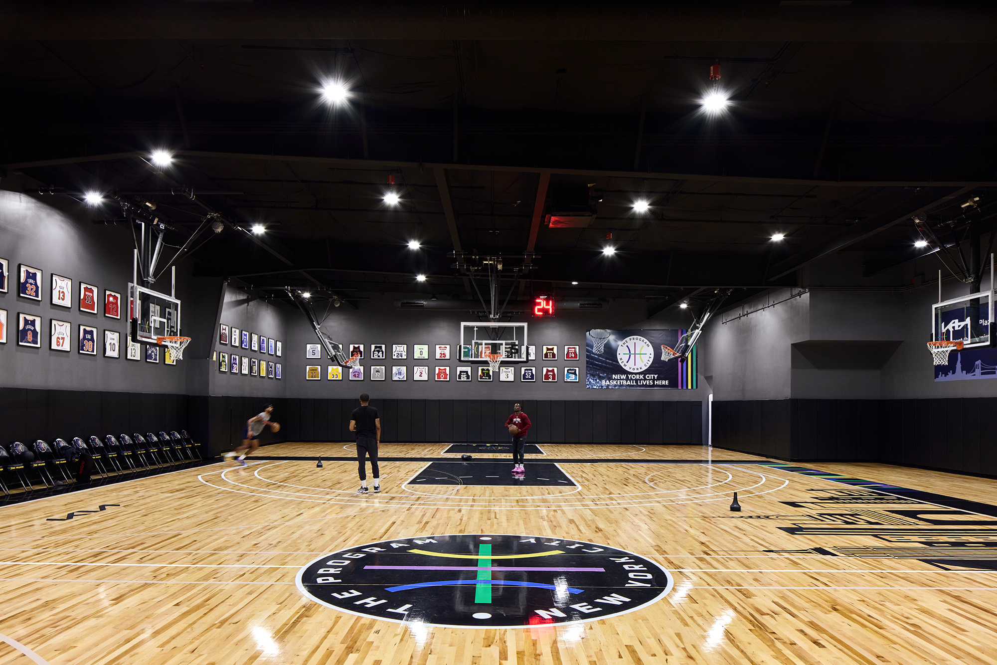 The wall of jerseys highlights some of the sport’s most celebrated and influential players.