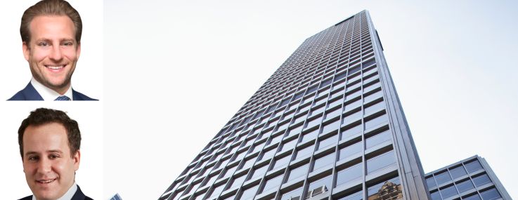 Newmark's Adam Weinblatt (top), Ross Berkowitz (center), and Andrew Stern, and 1330 Avenue of the Americas.