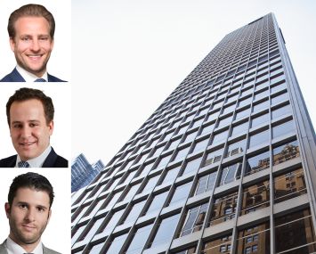 Newmark's Adam Weinblatt (top), Ross Berkowitz (center), and Andrew Stern, and 1330 Avenue of the Americas.