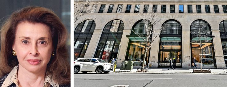 CBRE's Alex Leopold (top) and Mary Ann Tighe, and 295 Fifth Avenue.