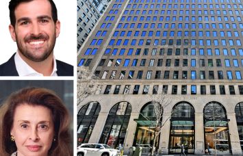 CBRE's Alex Leopold (top) and Mary Ann Tighe, and 295 Fifth Avenue.