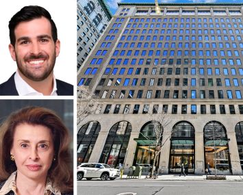 CBRE's Alex Leopold (top) and Mary Ann Tighe, and 295 Fifth Avenue.