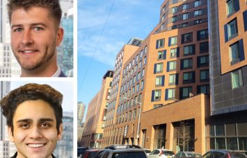 Open Impact Real Estate's Alexander Smith (top) and Eshaan Gandhi, and 435 Westchester Avenue, The Bronx.