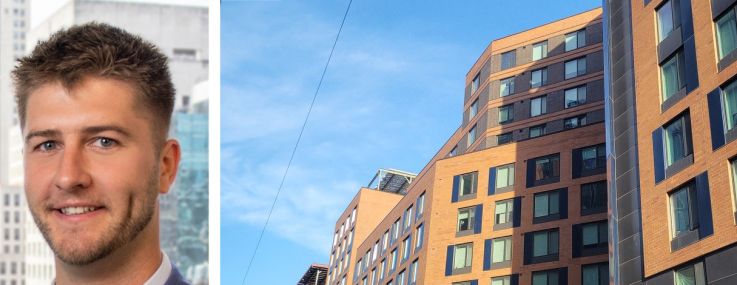 Open Impact Real Estate's Alexander Smith (top) and Eshaan Gandhi, and 435 Westchester Avenue, The Bronx.