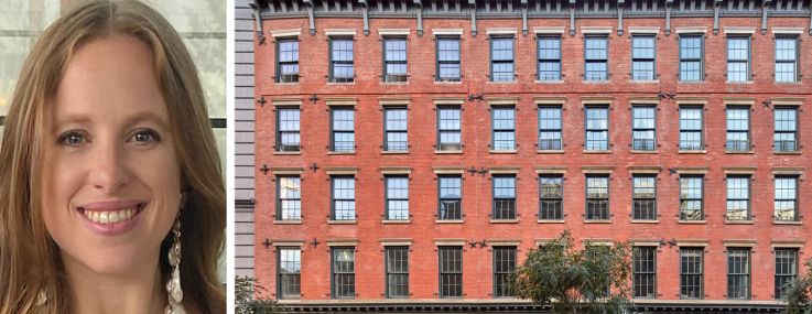 Two Trees Management's Alyssa Zahler and 66 Water Street, Brooklyn.