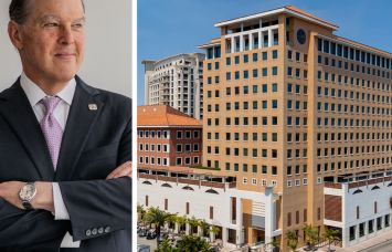 Terrabank President and CEO Antonio Uribe and One Alhambra Plaza, Coral Gables, Fla.