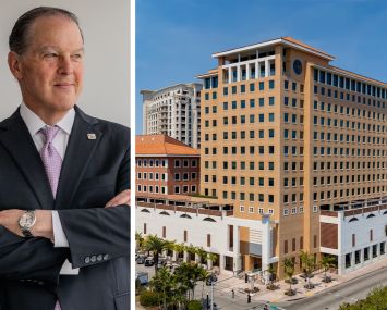 Terrabank President and CEO Antonio Uribe and One Alhambra Plaza, Coral Gables, Fla.