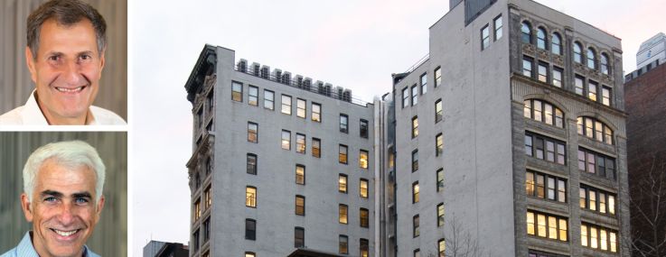 CIM Group's Avi Shemesh (top), Shaul Kuba (center), and Richard Ressler, and 88 University Place.