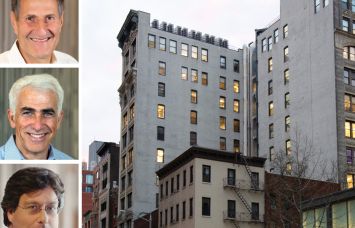 CIM Group's Avi Shemesh (top), Shaul Kuba (center), and Richard Ressler, and 88 University Place.