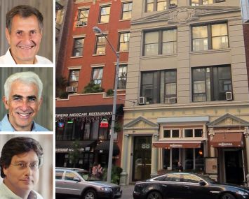 CIM Group's Avi Shemesh (top), Shaul Kuba (center), and Richard Ressler, and 88 University Place.