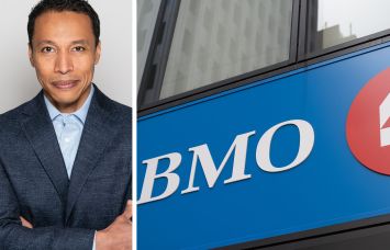 U.S. CEO of BMO Financial Group, Darrel Hackett and the BMO logo.