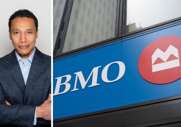 U.S. CEO of BMO Financial Group, Darrel Hackett and the BMO logo.