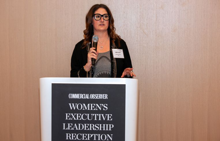 Whitney Arcaro speaks at the Commercial Observer Women’s Executive Leadership Reception.
