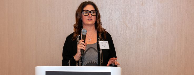 Whitney Arcaro speaks at the Commercial Observer Women’s Executive Leadership Reception.