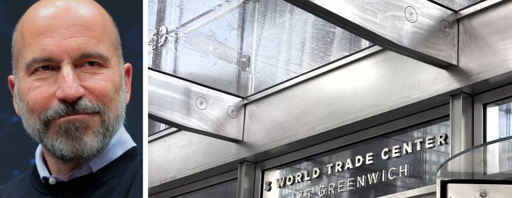 Uber CEO Dara Khosrowshahi and 3 World Trade Center.