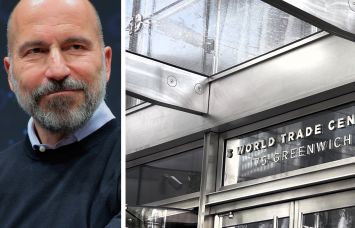 Uber CEO Dara Khosrowshahi and 3 World Trade Center.