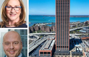 M&T Bank's Donna Falzarano (top) and Zach Casale, and Seneca One, Buffalo, N.Y.