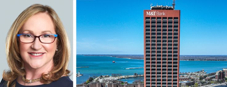 M&T Bank's Donna Falzarano (top) and Zach Casale, and Seneca One, Buffalo, N.Y.