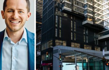 SL Green's Harrison Sitomer and a rendering of 7 Dey Street.