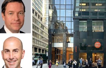 Cushman & Wakefield's Harry Blair (top), Newmark's Jason Greenstein, and 600 Lexington Avenue.