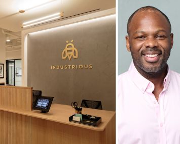 An Industrious location and Industrious President Gentry Long.