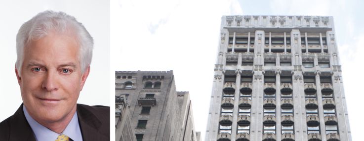 Resolution Real Estate’s John Thompson (top) and Justin Gentile, and 18 East 41st Street.