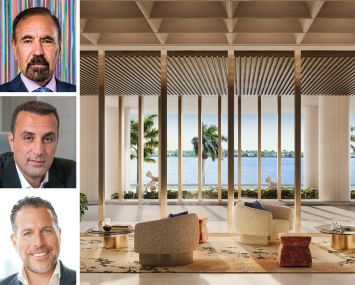 Related Group's Jorge Pérez (top), BH Group's Isaac Toledano (center), Madison Realty Capital's Josh Zegen, and a rendering of Ritz Carlton Residences West Palm Beach.