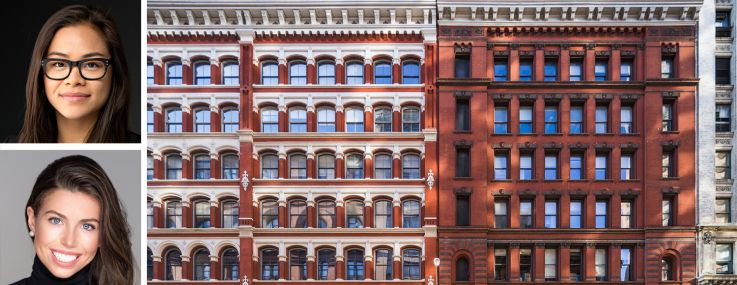 Stuf Storage CEO Katharine Lau (top), GFP Real Estate's Neith Stone (center) and David Kaye, and 10 Astor Place.