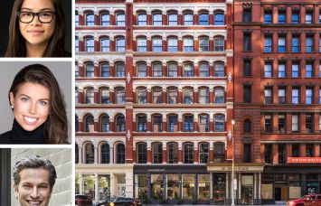Stuf Storage CEO Katharine Lau (top), GFP Real Estate's Neith Stone (center) and David Kaye, and 10 Astor Place.