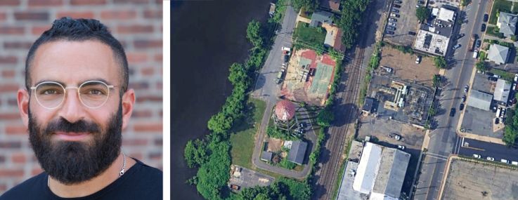 Lee Cohen (top) of RedHoek+Partners, Steven Jemal of S3 Capital, and a satellite view of 315 Hume Street, 408 Lake Drive and 500-523 Main Street in Allenhurst, N.J.