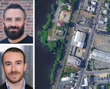 Lee Cohen (top) of RedHoek+Partners, Steven Jemal of S3 Capital, and a satellite view of 315 Hume Street, 408 Lake Drive and 500-523 Main Street in Allenhurst, N.J.