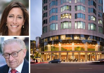 Silverstein Properties's Lisa Silverstein (top) and Larry Silverstein, and the U.S. Bank Tower in Los Angeles.