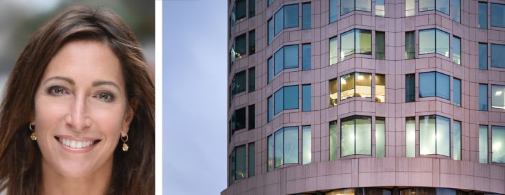 Silverstein Properties's Lisa Silverstein (top) and Larry Silverstein, and the U.S. Bank Tower in Los Angeles.