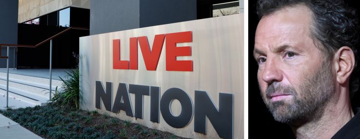 Live Nation's corporate office in Beverly Hills, Calif., and CEO Michael Rapino.