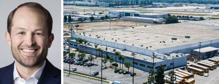 Link Logistics CEO Luke Petherbridge and 8201-8221 Woodley Avenue, Van Nuys, Calif.