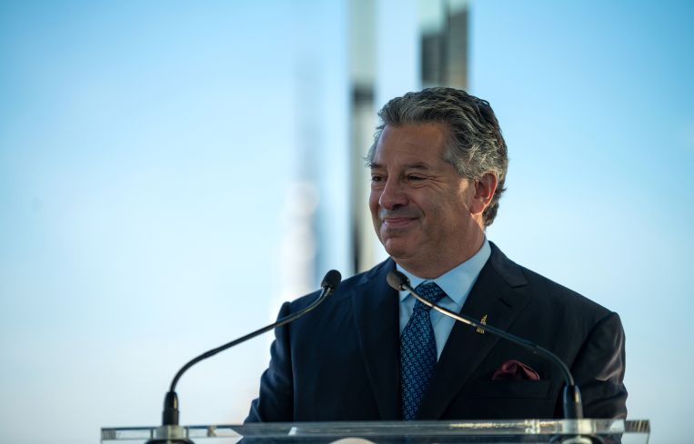 SL Green's Marc Holliday speaks at the opening ceremony One Vanderbilt.
