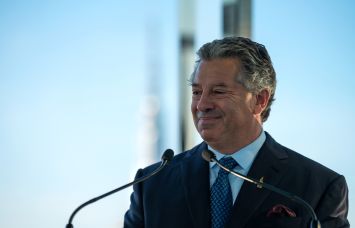 SL Green's Marc Holliday speaks at the opening ceremony One Vanderbilt.