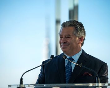 SL Green's Marc Holliday speaks at the opening ceremony One Vanderbilt.
