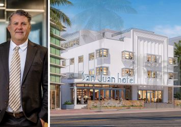 The lawyer representing the owners, Michael Larkin of Bercow Radell Fernandez Larkin & Tapanes and a rendering of the San Juan Hotel in Miami, Fla.