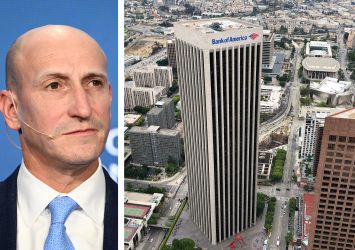 Capital Group's Mike Gitlin and the Bank of America building in Los Angeles.