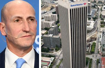Capital Group's Mike Gitlin and the Bank of America building in Los Angeles.