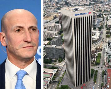 Capital Group's Mike Gitlin and the Bank of America building in Los Angeles.