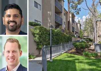 Eagle Partners' Shahny Lutfeali (top) and Taylor Friend, and 1045 Morning View Drive, San Diego.