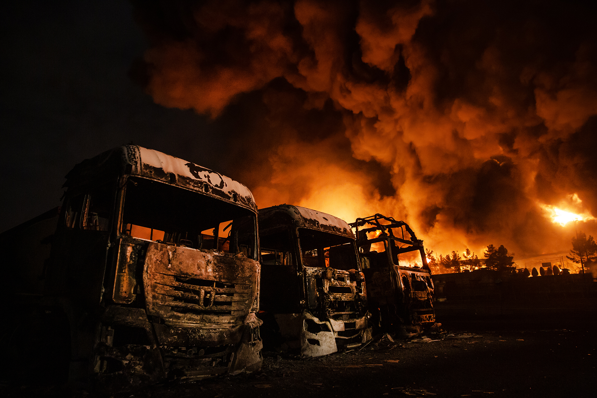 THE FALLOUT: Fires rage at Iran’s Shahran oil depot following U.S. and Israeli air strikes in early March.