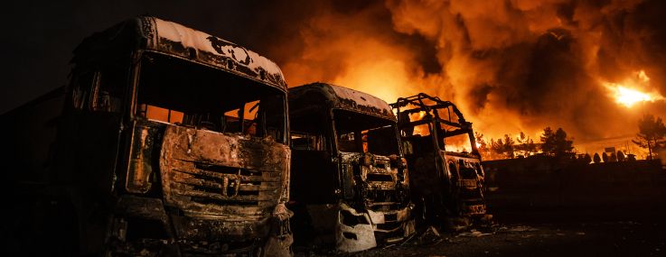 THE FALLOUT: Fires rage at Iran’s Shahran oil depot following U.S. and Israeli air strikes in early March.