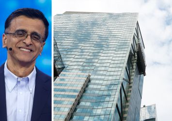 Snowflake CEO Sridhar Ramaswamy and 7 Times Square.